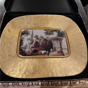 Pasabahce Magazalan Art Glass Sehzde Mosque and Fountain Istanbul Tray